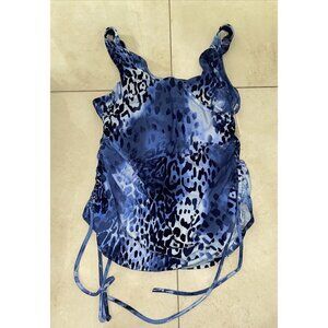 Croft & Barrow Swimsuit Tankini Top Women’s sz 8D Tummy Slimmer Cheetah Leopard